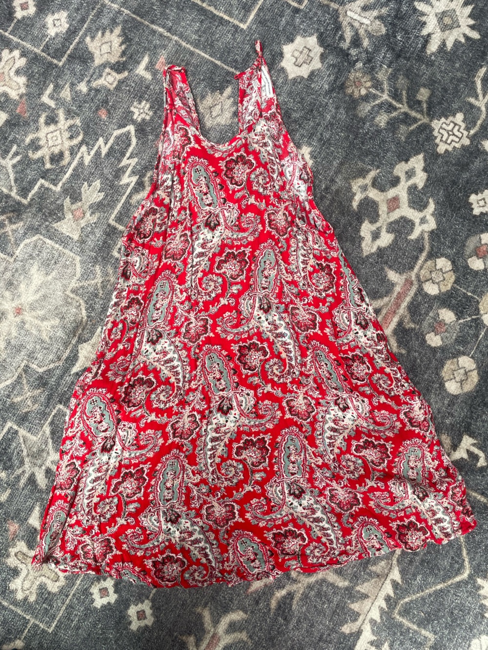 American Eagle Outfitters Red Paisley Sundress